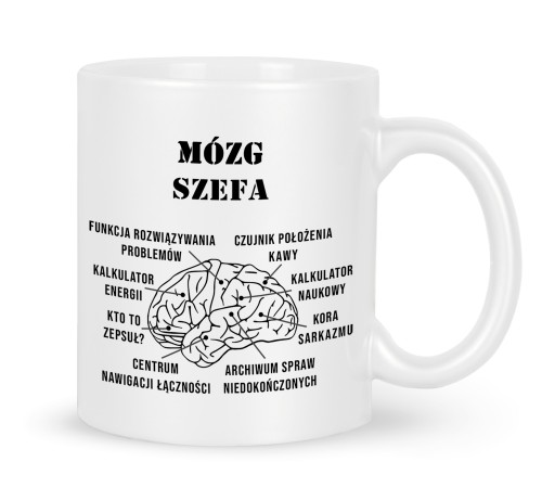 Biały kubek 330 ml dla szefa z grubej ceramiki