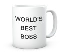 Biały kubek ceramiczny 330 ml z napisem Worlds Best Boss