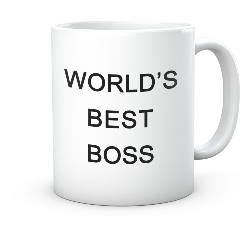 Biały kubek ceramiczny 330 ml z napisem Worlds Best Boss