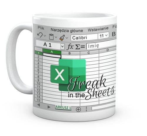 Kubek Freak in the Sheets z personalizacją imienia 330 ml