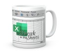 Ceramiczny biały kubek z motywem arkusza Excel 330 ml