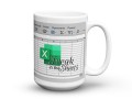 Ceramiczny biały kubek z motywem arkusza Excel 450 ml