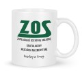 Biały kubek dla emerytki z połyskiem od kolegów