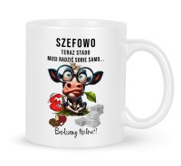 Sarkastyczny kubek na odejście z pracy szefowej