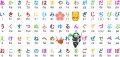 Tablica hiragana japońskie symbole grafiką ninja i kotem Maneki-Neko