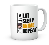 Kubek z motywem Eat Sleep Anime Repeat – gadżet dla prawdziwego otaku