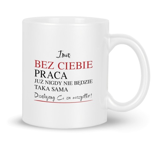Kubek podziękowanie za wspólną pracę biały