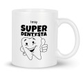 Kubek dla dentysty Super Dentysta z grafiką uśmiechniętego zęba 330 ml