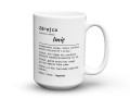 Biały ceramiczny kubek 450 ml z zabawnym nadrukiem definicji zdrajcy i personalizacją imienia