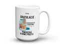 Biały ceramiczny kubek na pożegnanie z pracy z nadrukiem rysunkowych piesków 450 ml
