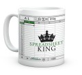 Biały kubek ceramiczny z napisem Spreadsheet King dla księgowego 330 ml