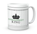 Biały kubek ceramiczny z napisem Spreadsheet King dla księgowego 330 ml druga strona