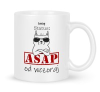 Kubek z nadrukiem ASAP od wczoraj z kotem