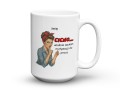 Kubek 450 ml z imieniem i ilustracją kobiety w stylu retro pin-up.