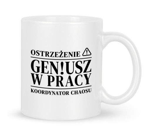 Zabawny kubek prezentowy dla kierownika lub koordynatorki chaosu w biurze 330 ml