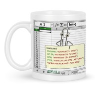 Śmieszny kubek z nadrukiem Excel i Twoim imieniem na biurko