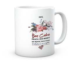 Kubek kwiaty pożegnanie z pracy